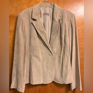 Women's Suede Beige Blazer Jacket